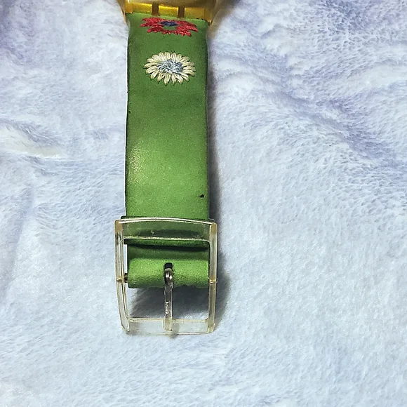 Vintage 1993 Swatch Quartz Watch CUZCO Pink Blue Face w Free  display picture 1